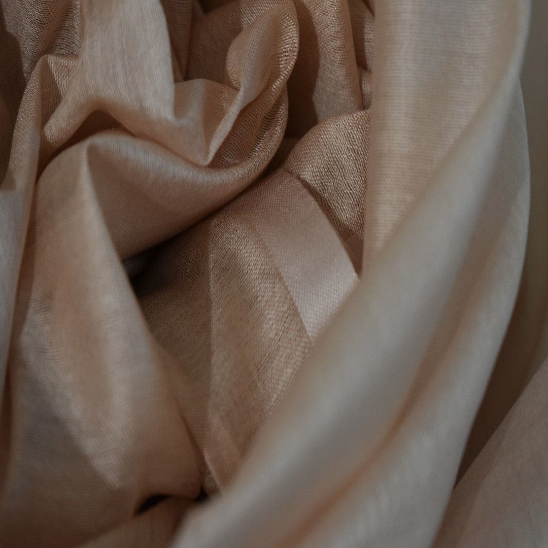 Esarfa-Sal tesuta manual din Matase Naturala ERI SILK (Peace Silk) - Nude Capucino (Cod: ERI3) - Esarfa din Matase naturala ERI SILK