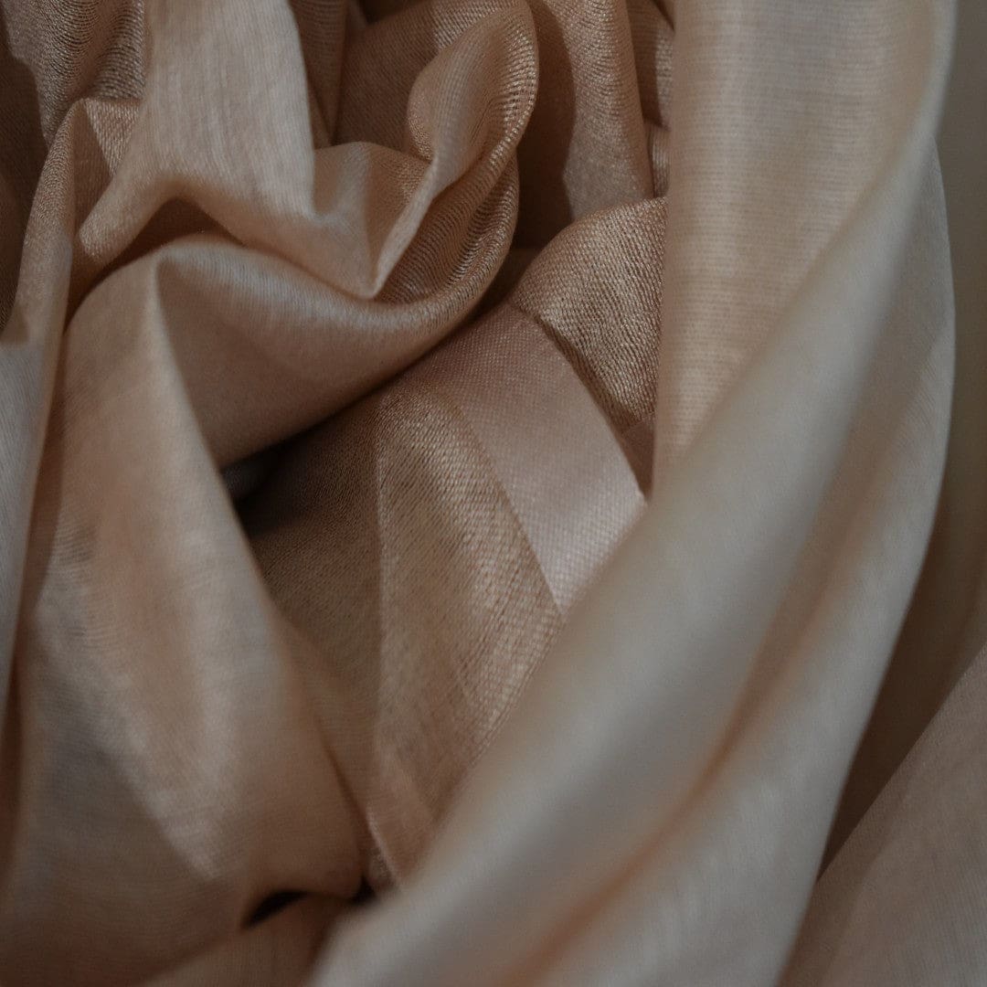 Esarfa-Sal tesuta manual din Matase Naturala ERI SILK (Peace Silk) - Nude Capucino (Cod: ERI3) - Esarfa din Matase naturala ERI SILK