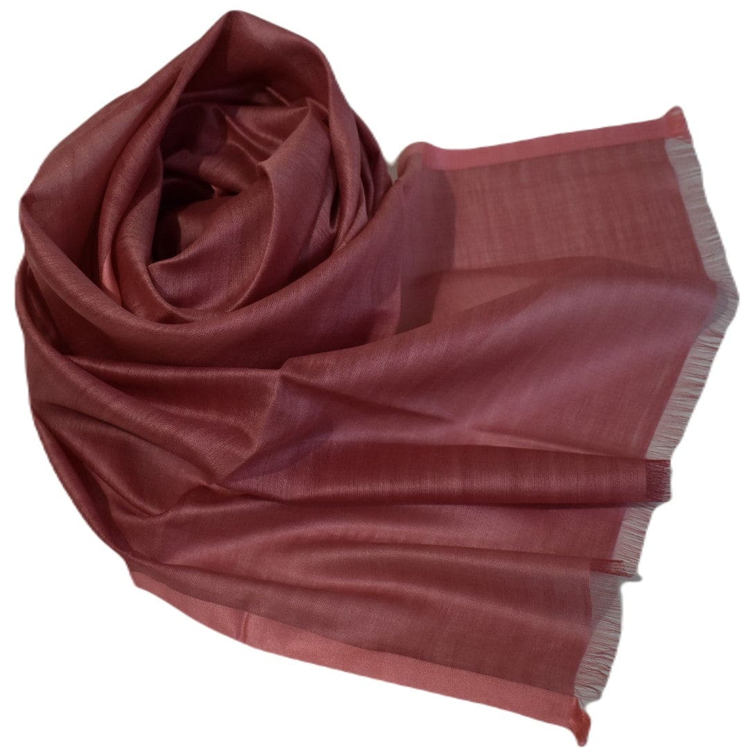 Esarfa-Sal tesuta manual din Matase Naturala ERI SILK (Peace Silk) -Rose (Cod: ERI7) - Esarfa din Matase naturala ERI SILK