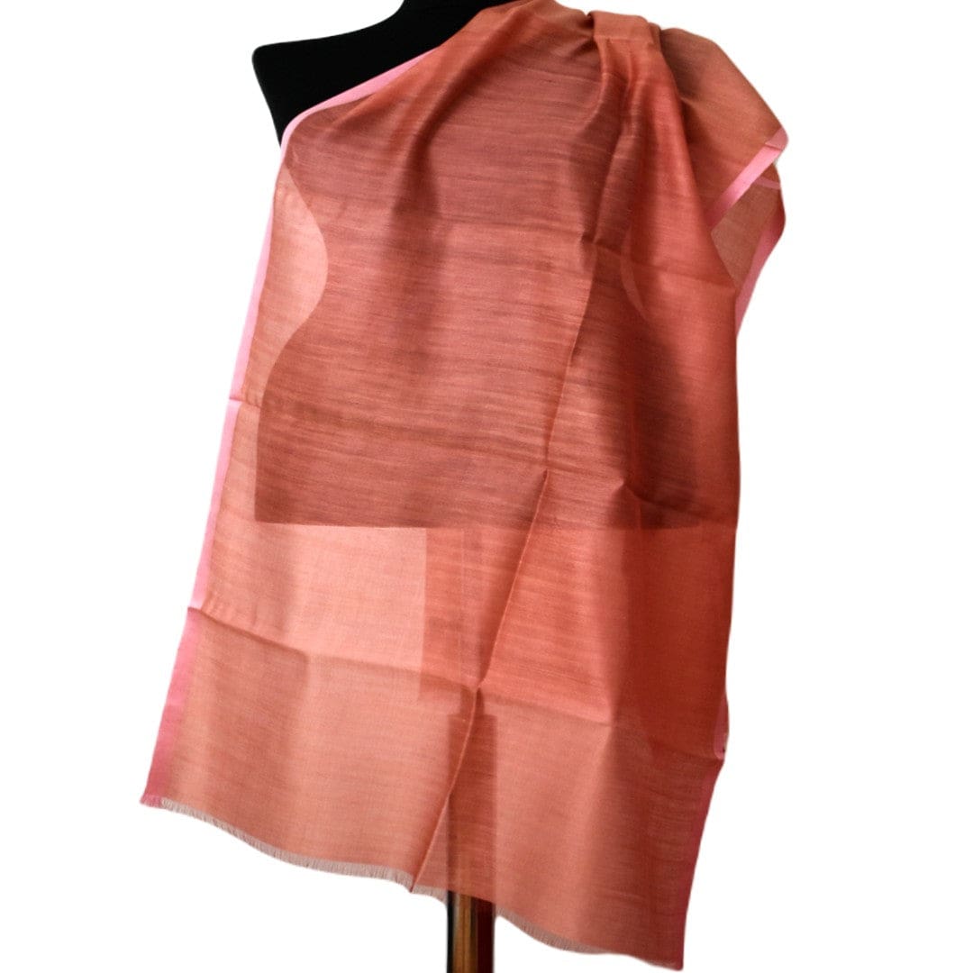 Esarfa-Sal tesuta manual din Matase Naturala ERI SILK (Peace Silk) - Rusty Tangerine (Cod: ERI9) - Esarfa din Matase naturala ERI SILK