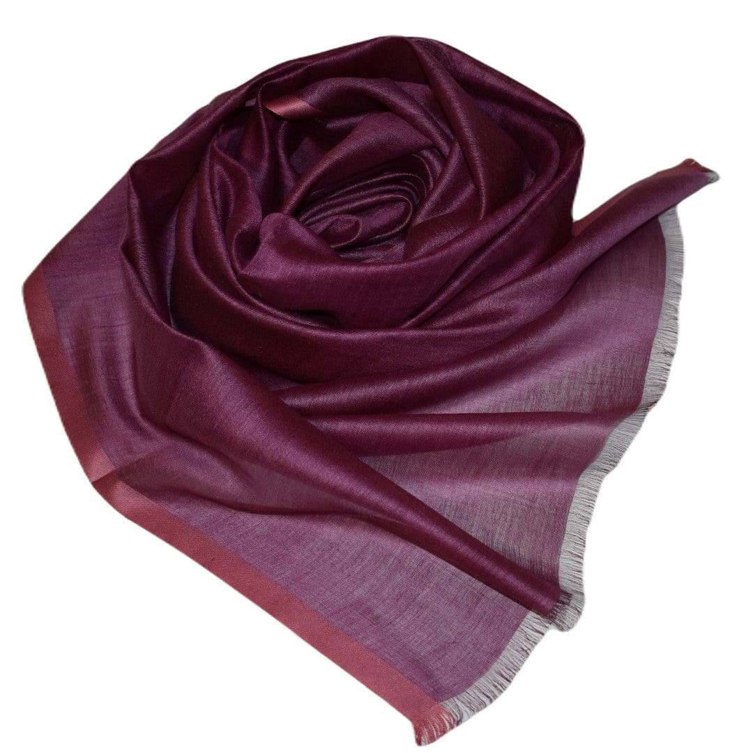 Esarfa-Sal tesuta manual din Matase Naturala ERI SILK (Peace Silk) - Wine Magenta (Cod: ERI1) - Esarfa din Matase naturala ERI SILK