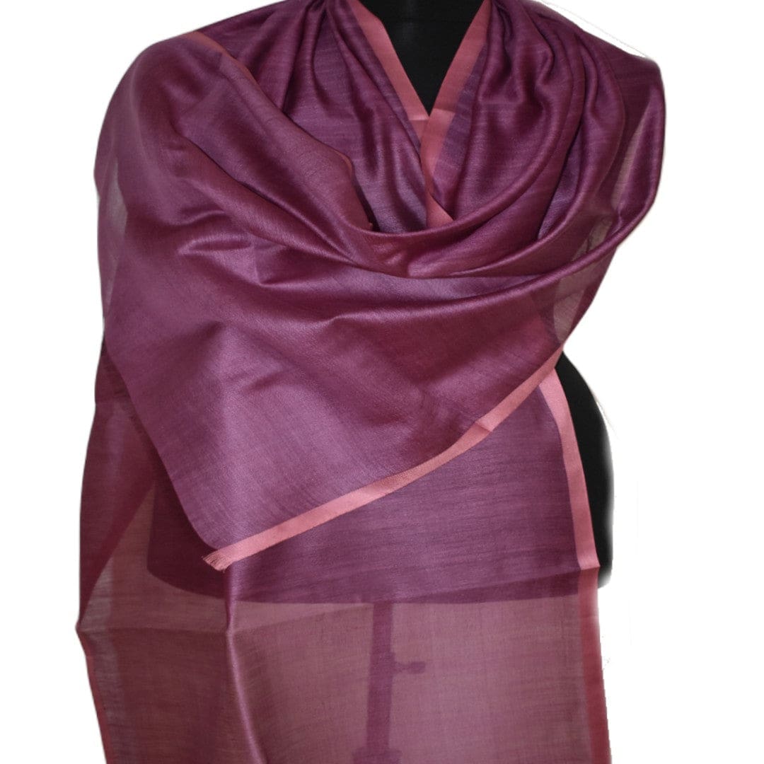 Esarfa-Sal tesuta manual din Matase Naturala ERI SILK (Peace Silk) - Wine Magenta (Cod: ERI1) - Esarfa din Matase naturala ERI SILK