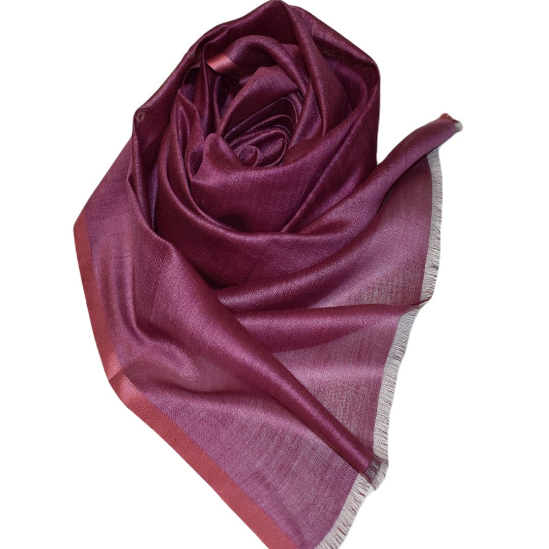 Esarfa-Sal tesuta manual din Matase Naturala ERI SILK (Peace Silk) - Wine Magenta (Cod: ERI1) - Esarfa din Matase naturala ERI SILK