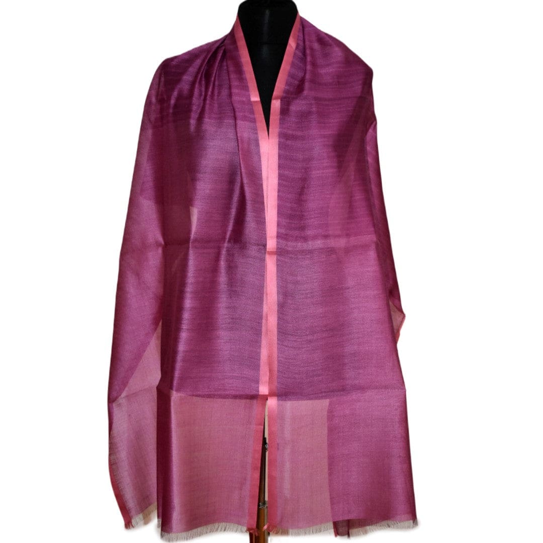 Esarfa-Sal tesuta manual din Matase Naturala ERI SILK (Peace Silk) - Wine Magenta (Cod: ERI1) - Esarfa din Matase naturala ERI SILK