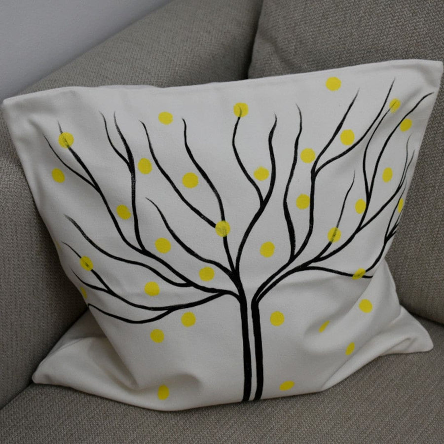 Fata Pui de Perna pentru Canapea - Pictata manual pe Canvas din 100% Bumbac -> Cod: Handpainted7 - fata pui de perna