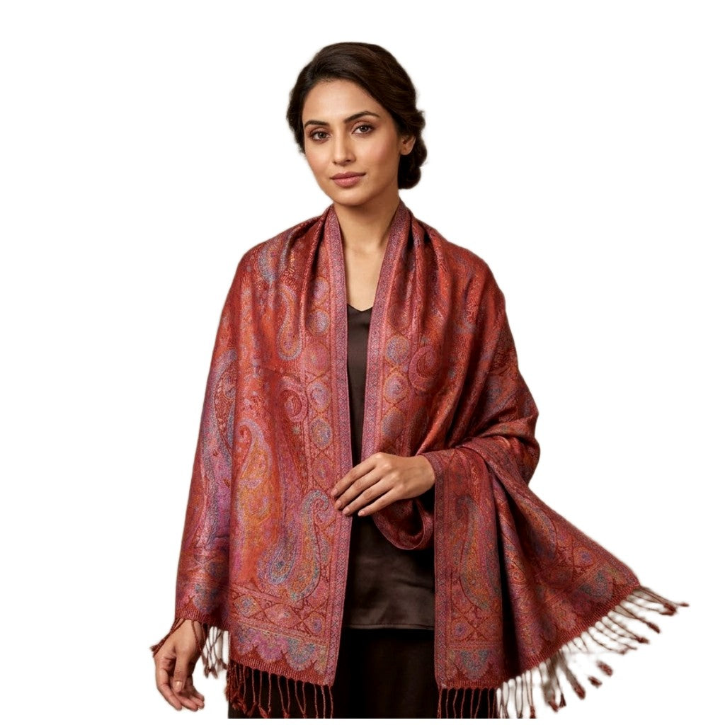 Sal Premium Jamawar din 100% Matase Naturala - Elegant si rafinat . Cod: NewJamawar9