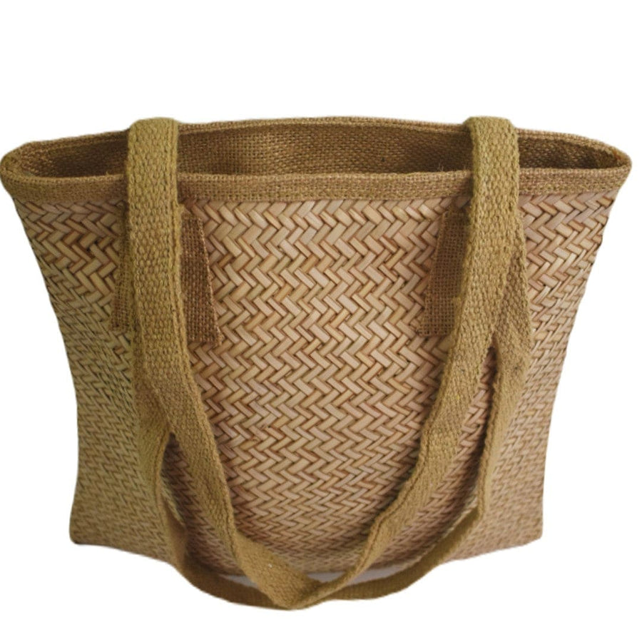 Geanta Tote pentru Plaja din nuiele de Trestie de zahar si captuseala din Bumbac - NaturalHandmade - Geanta din Piele Naturala