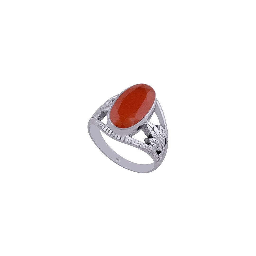 Inel din Argint 925 cu Piatra Semipretioasa Naturala de Carneol (Carnelian)->Cod: PureSilver42 (Marime: 8) - inel argint