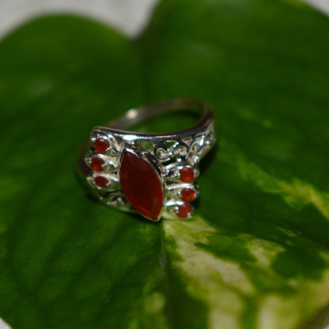 Inel din Argint 925 cu Pietre Semipretioase Naturale de Carneol (Carnelian) ->Cod: PureSilver52 (Marime: 8) - inel argint