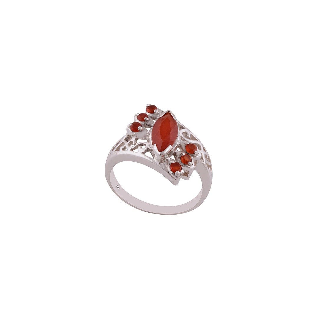 Inel din Argint 925 cu Pietre Semipretioase Naturale de Carneol (Carnelian) ->Cod: PureSilver52 (Marime: 8) - inel argint