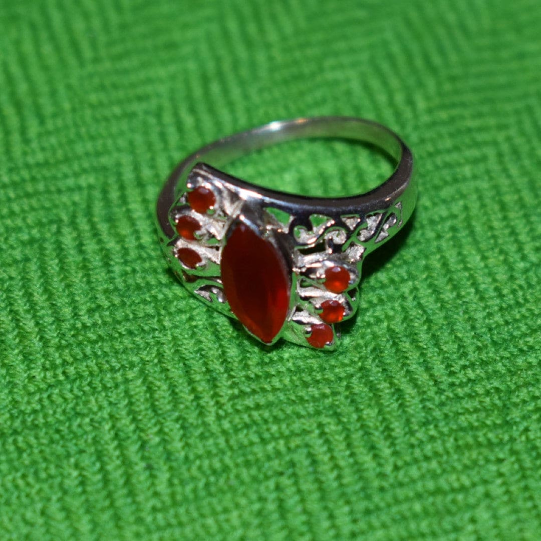 Inel din Argint 925 cu Pietre Semipretioase Naturale de Carneol (Carnelian) ->Cod: PureSilver52 (Marime: 8) - inel argint