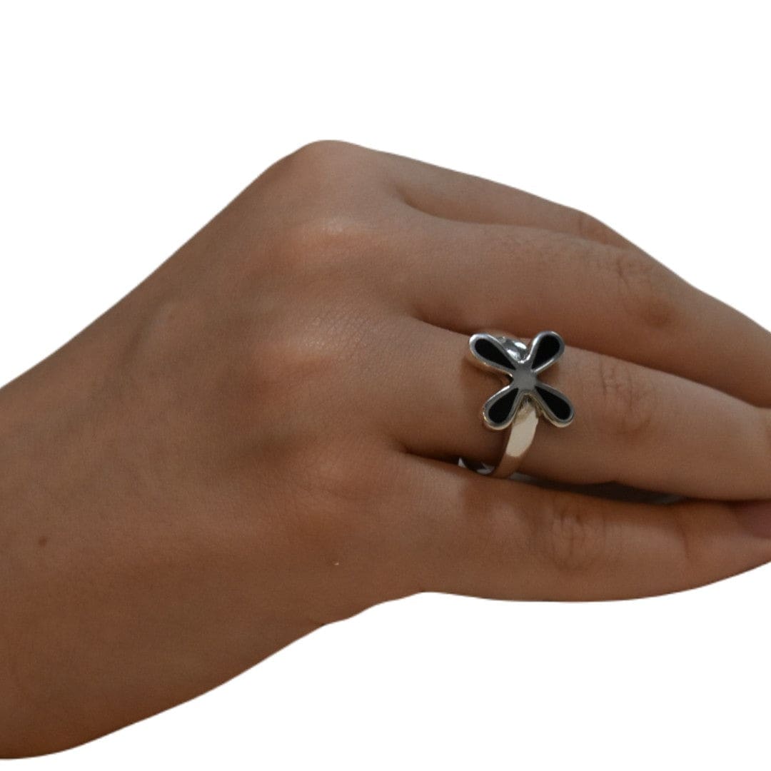 Inel din Argint 925 cu Pietre Semipretioase Naturale de Onix Negru ->Cod: PureSilver64 (Marime: 8,5) - inel argint