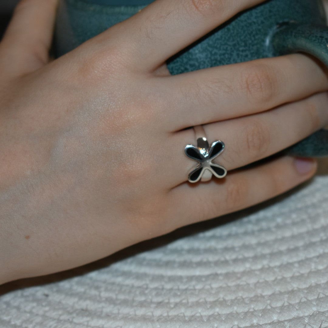Inel din Argint 925 cu Pietre Semipretioase Naturale de Onix Negru ->Cod: PureSilver64 (Marime: 8,5) - inel argint