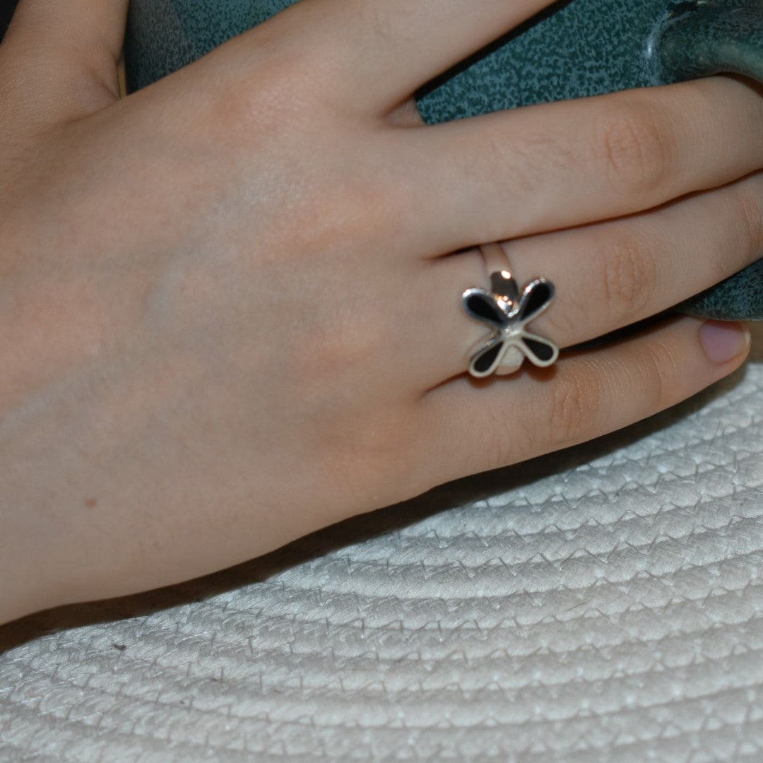 Inel din Argint 925 cu Pietre Semipretioase Naturale de Onix Negru ->Cod: PureSilver64 (Marime: 8,5) - inel argint