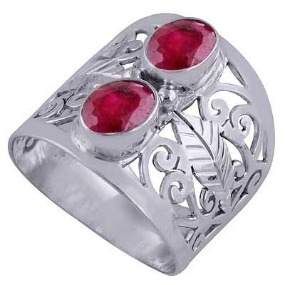Inel din Argint 925 cu Pietre Semipretioase Naturale de Rubin ->Cod: PureSilver31 (Marime: 7) - inel argint