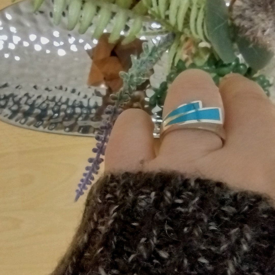 Inel din Argint 925 cu Pietre Semipretioase Naturale de Turcoaz ->Cod: PureSilver65 (Marime: 8) - inel argint