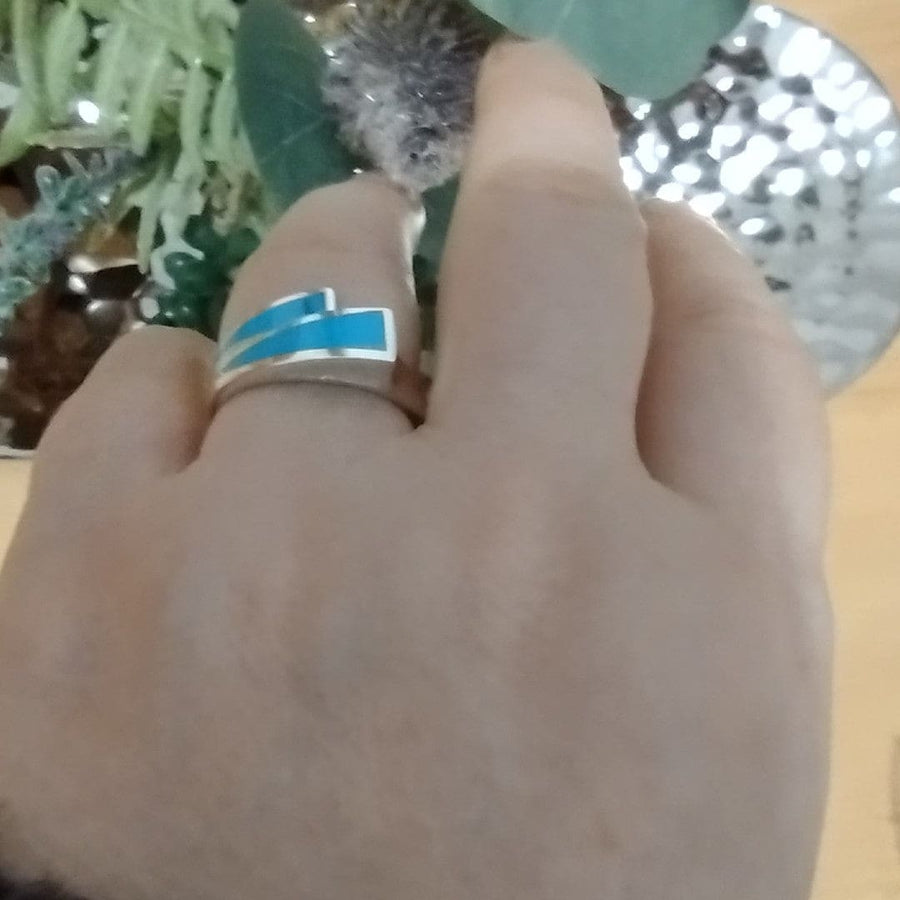 Inel din Argint 925 cu Pietre Semipretioase Naturale de Turcoaz ->Cod: PureSilver65 (Marime: 8) - inel argint