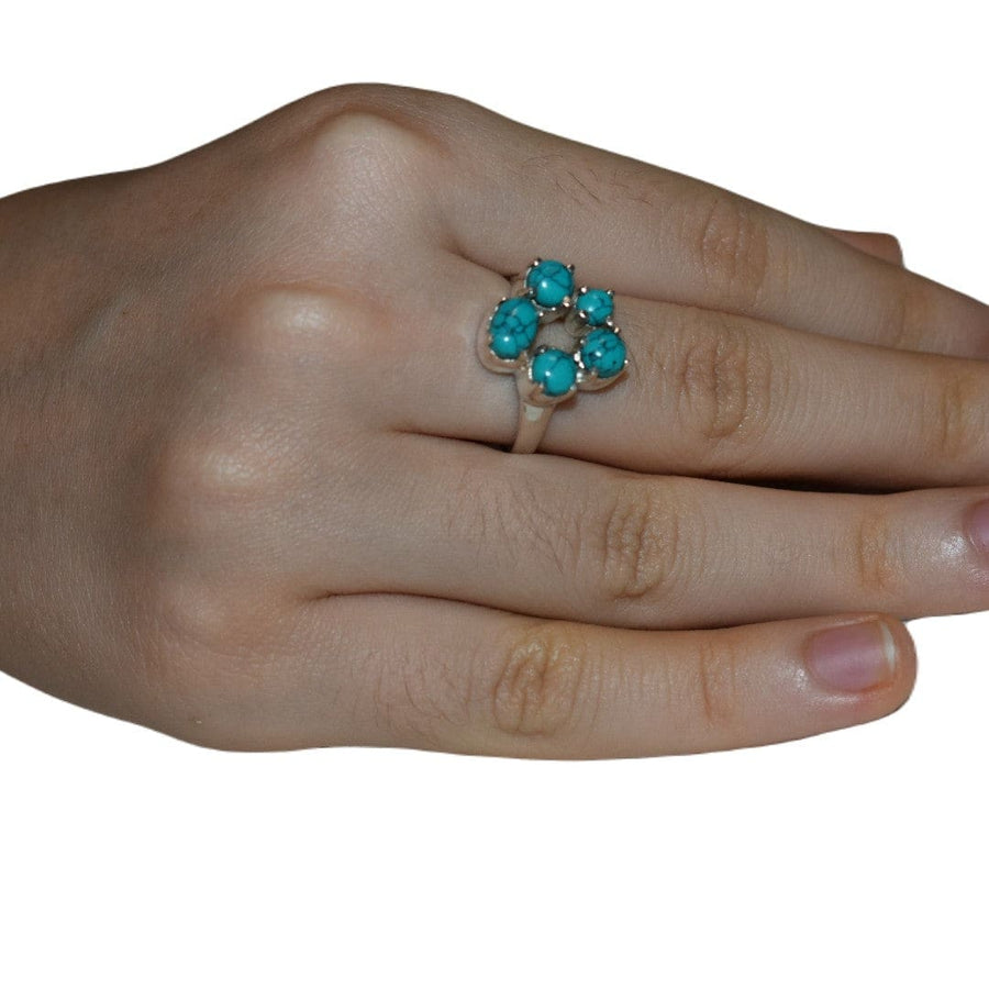 Inel din Argint 925 cu Pietre Semipretioase Naturale de Turcoaz - Code: PureSilver61 (Marime: 8) - inel argint