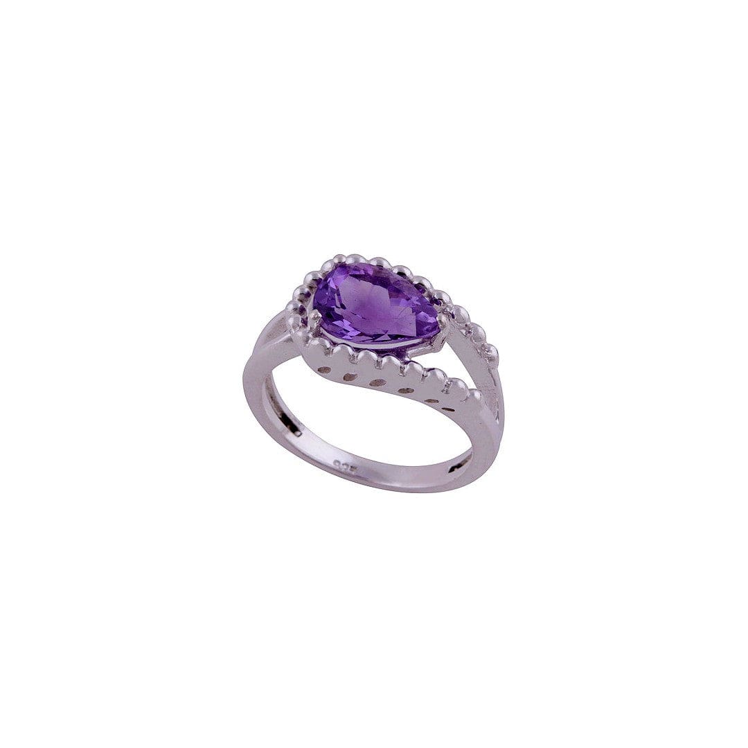 Inel din Argint cu Piatra Semipretioasa Naturala de Amethyst -> Cod: PureSilver74 (Marime: 8) - inel argint