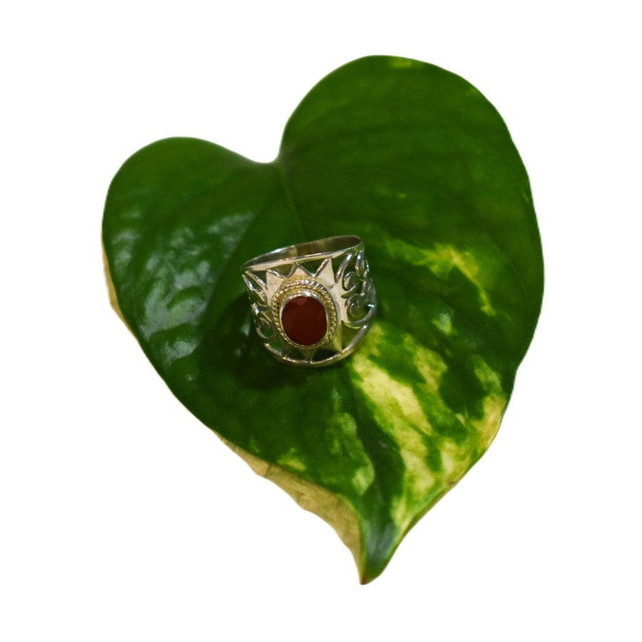 Inel din Argint cu Piatra Semipretioasa Naturala de Carneol (Carnelian) - Code: PureSilver75 (Marime: 8 (US) & 9.5 (US)) - inel argint