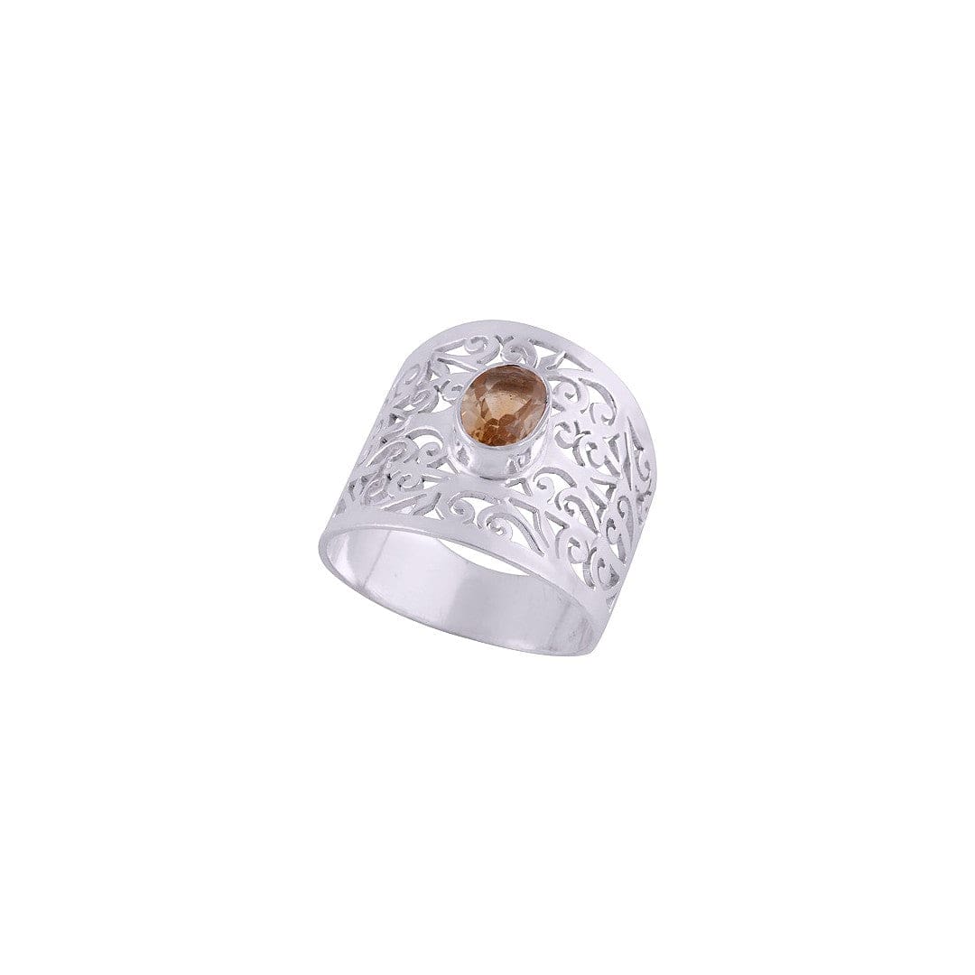 Inel din Argint cu Piatra Semipretioasa Naturala de Citrine - Code: PureSilver19 (Marime: 8) - inel argint