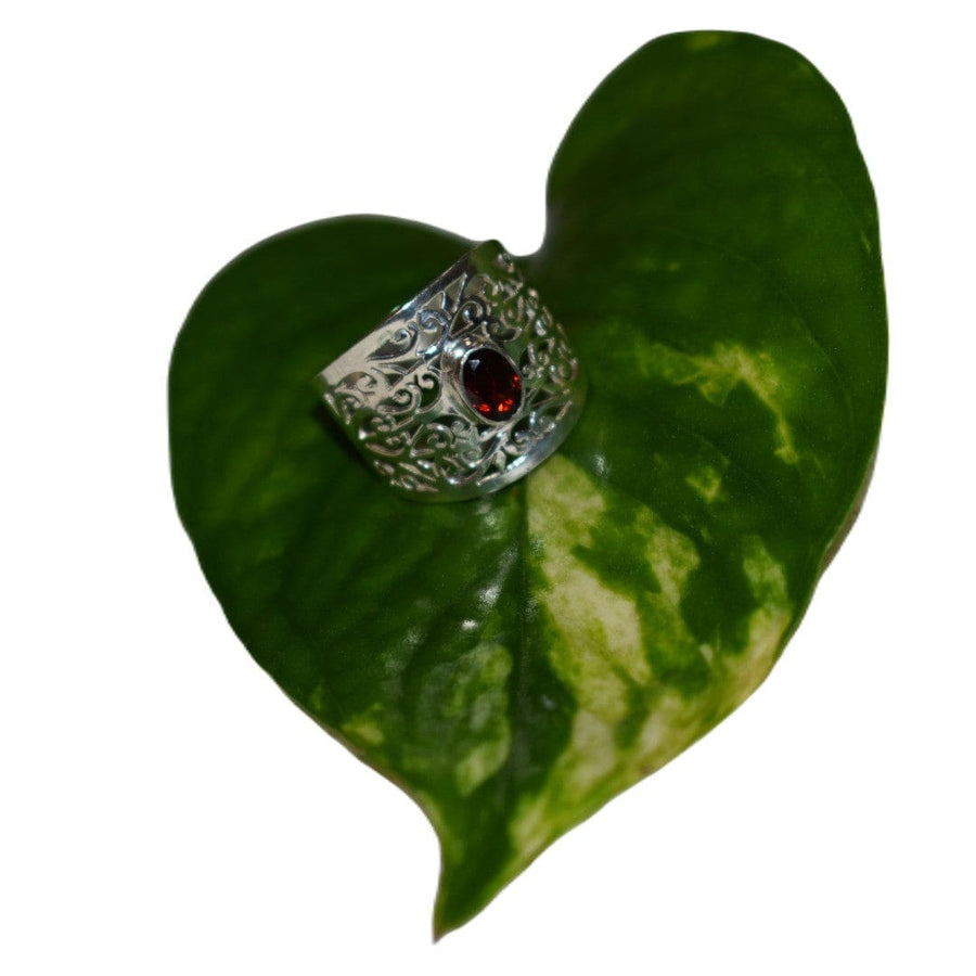 Inel din Argint cu Piatra Semipretioasa Naturala de Granat (Garnet) - Code: PureSilver18 (Marime: 9) - inel argint