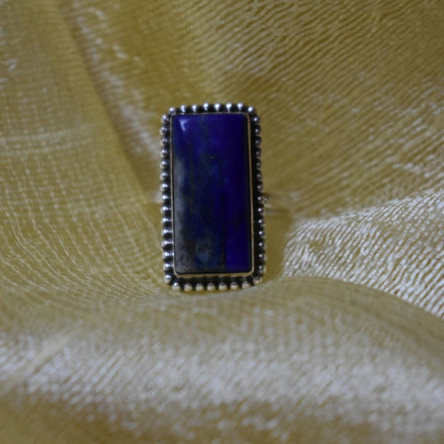Inel din Argint cu Piatra Semipretioasa Naturala de Lapis Lazuli & Rawa Work - Code: PureSilver20 (Marime: 8) - inel argint
