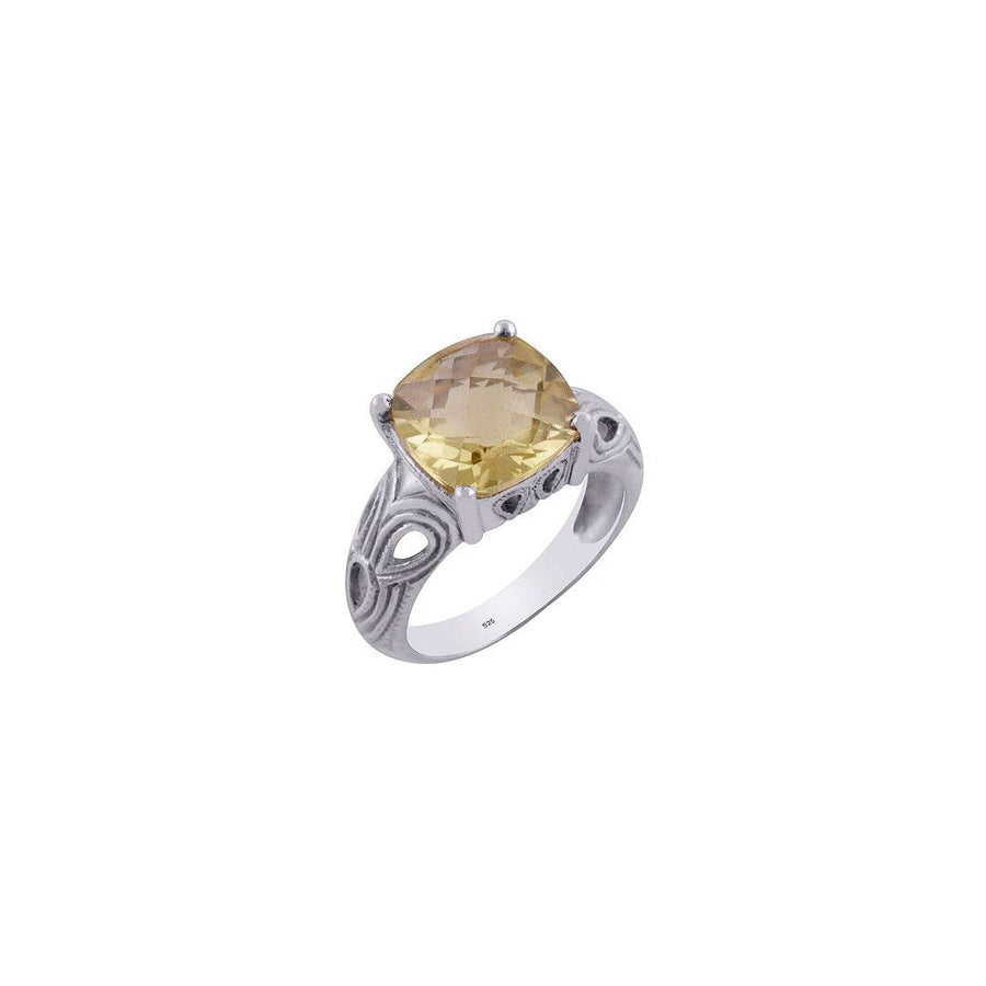 Inel din Argint cu Piatra Semipretioasa Naturala de Lemon Topaz-> Cod: PureSilver29 (Marime: 8)