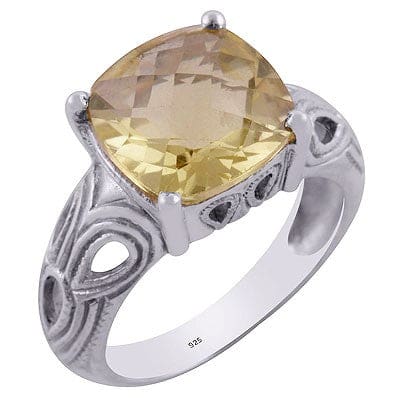 Inel din Argint cu Piatra Semipretioasa Naturala de Lemon Topaz-> Cod: PureSilver29 (Marime: 8)