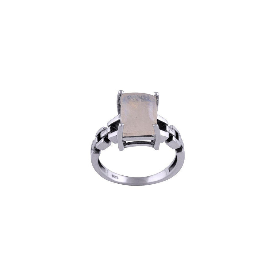 Inel din Argint cu Piatra Semipretioasa Naturala de Rainbow Moonstone (Piatra Lunii) -> Cod: PureSilver16 (Marime: 8) - inel argint