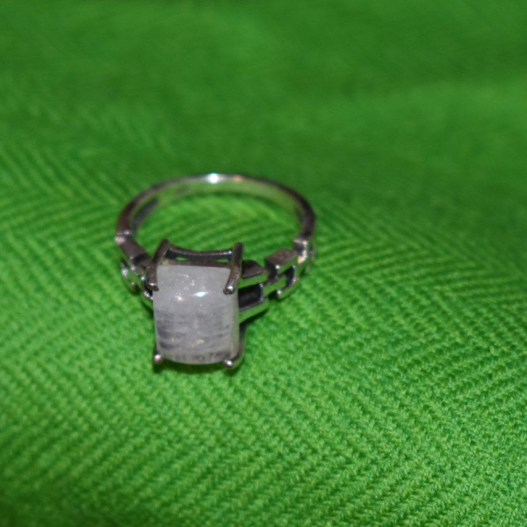 Inel din Argint cu Piatra Semipretioasa Naturala de Rainbow Moonstone (Piatra Lunii) -> Cod: PureSilver16 (Marime: 8) - inel argint