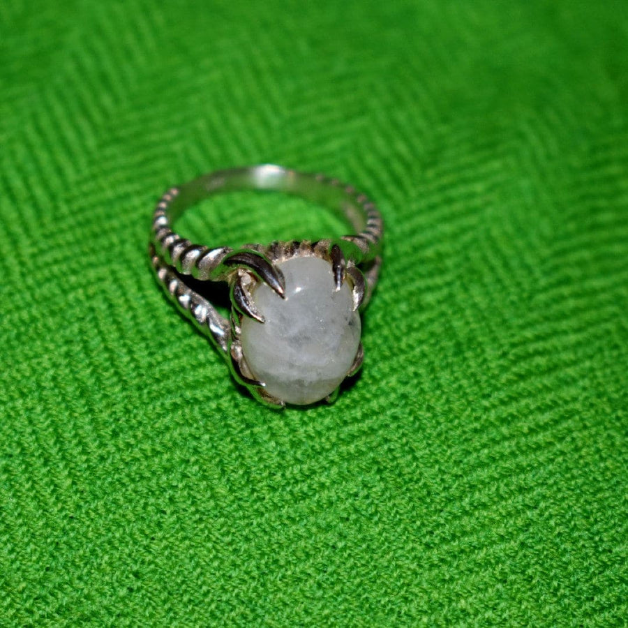 Inel din Argint cu Piatra Semipretioasa Naturala de Rainbow Moonstone (Piatra Lunii) -> Code: PureSilver56 (Marime: 7) - inel argint