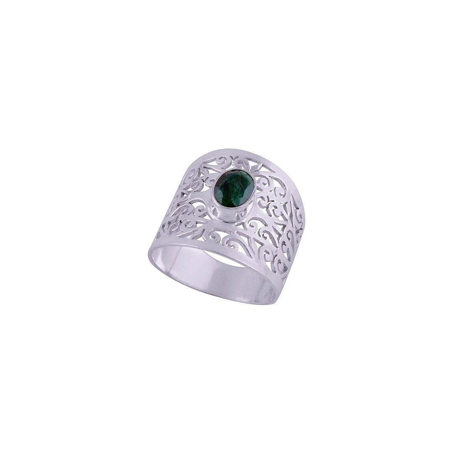 Inel din Argint cu Piatra Semipretioasa Naturala de Smarald - Code: PureSilver45 (Marime: 8) - inel argint
