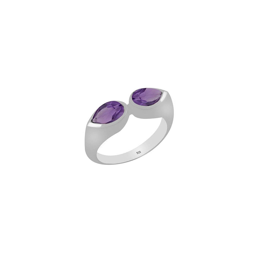 Inel din Argint cu Pietre Semipretioase Naturale de Amethyst - Code: PureSilver55 (Marime: 9) - inel argint