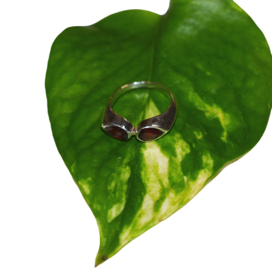 Inel din Argint cu Pietre Semipretioase Naturale de Granat (Garnet) - Code: PureSilver44 (Marime: 7) - inel argint