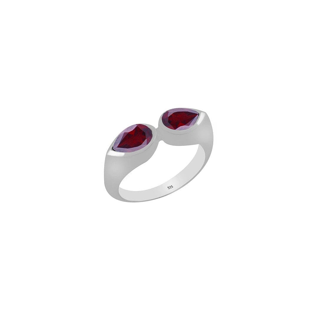 Inel din Argint cu Pietre Semipretioase Naturale de Granat (Garnet) - Code: PureSilver44 (Marime: 7) - inel argint