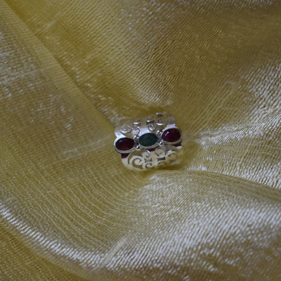 Inel din Argint cu Pietre semipretioase naturale de Rubin & Smarald -PureSilver4 (Marime: 7) - inel argint
