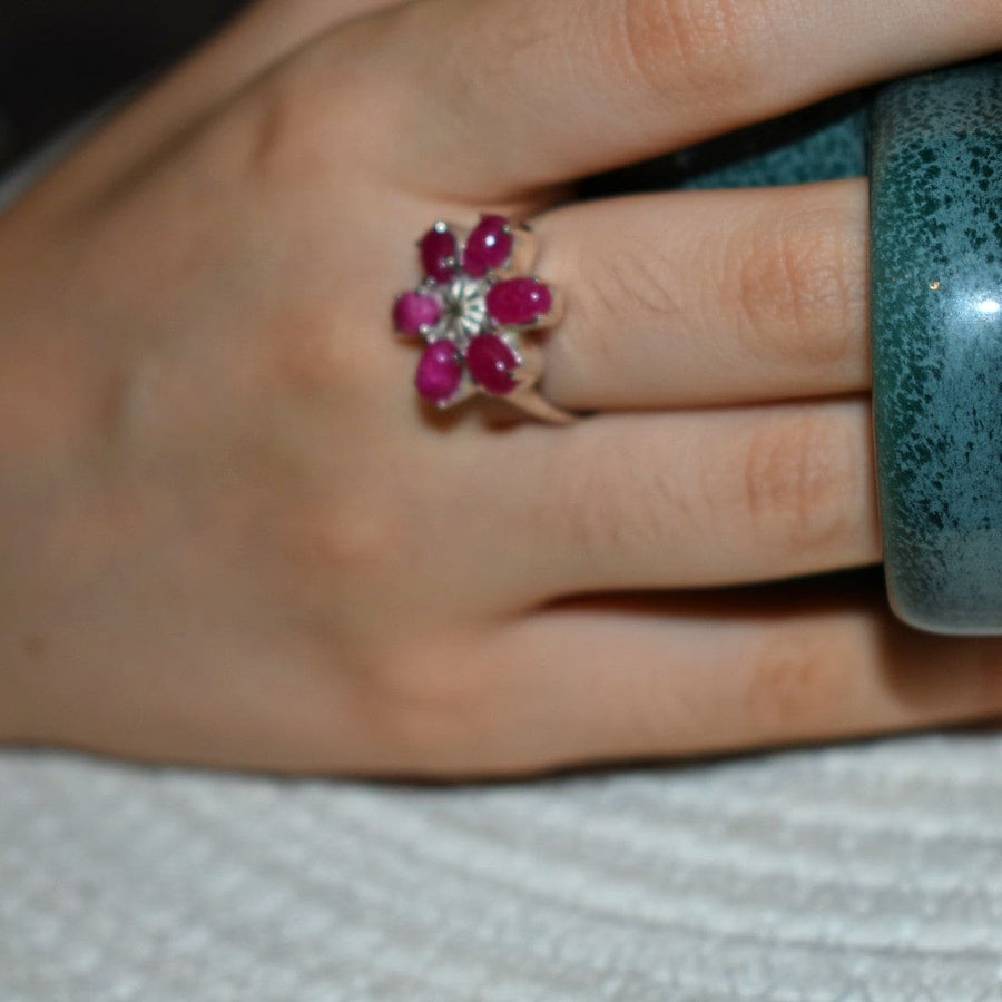 Inel Statement din Argint 925 cu Pietre Semipretioase Naturale de Rubin-> Code: PureSilver59 (Marimi: 7 (US) & 9 (US)) - inel argint