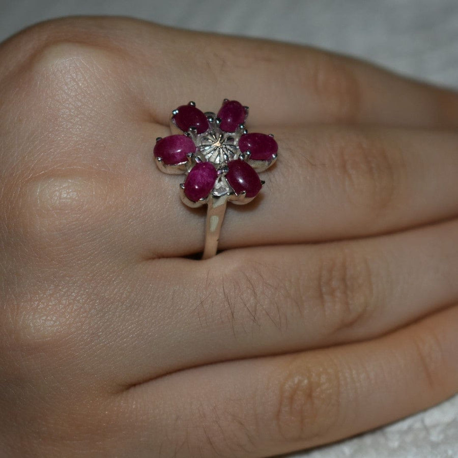 Inel Statement din Argint 925 cu Pietre Semipretioase Naturale de Rubin-> Code: PureSilver59 (Marimi: 7 (US) & 9 (US)) - inel argint