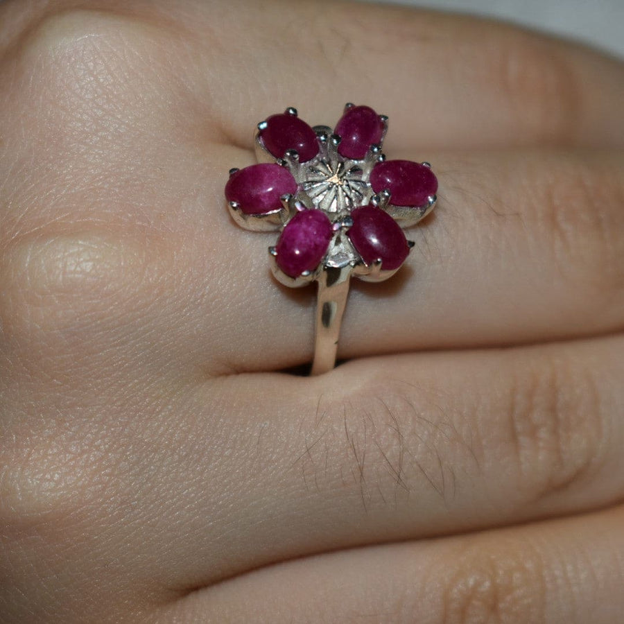 Inel Statement din Argint 925 cu Pietre Semipretioase Naturale de Rubin-> Code: PureSilver59 (Marimi: 7 (US) & 9 (US)) - 9 (US) ->