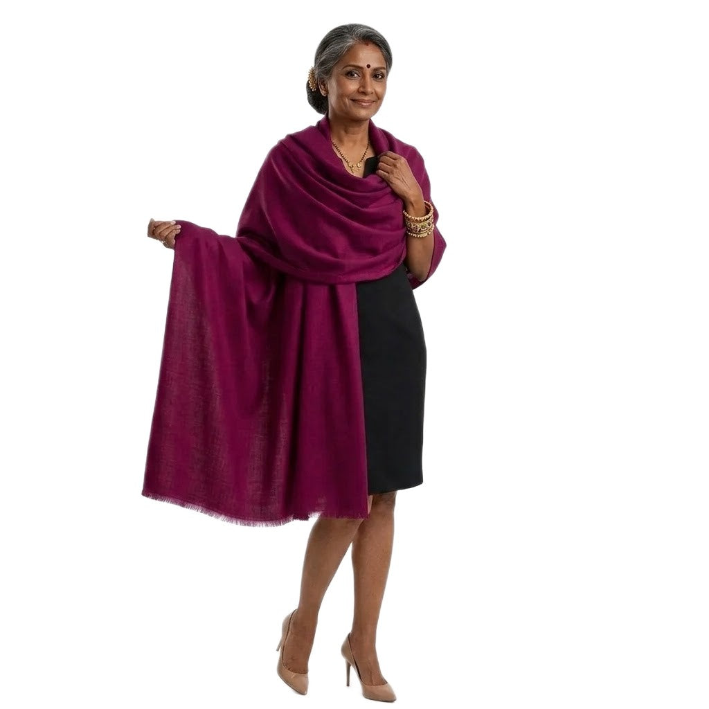 NOU! Sal Premium din Lana Merino & Matase Naturala -> Mov Magenta  - Cod: SilkMerino6