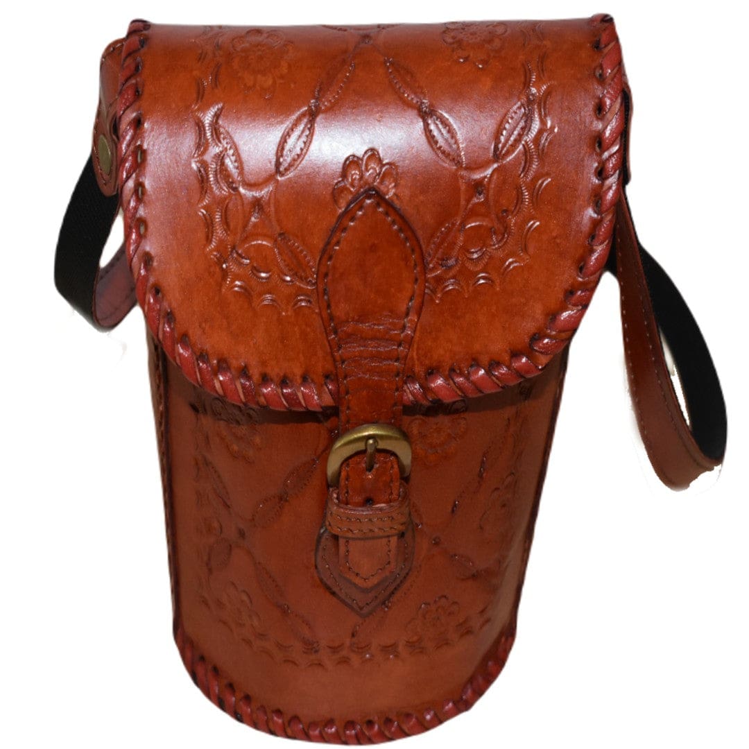 Mini Geanta lucrata manual din Piele Naturala - Mini Bucket - Cod: Leather1 - Genti din Piele si bumbac