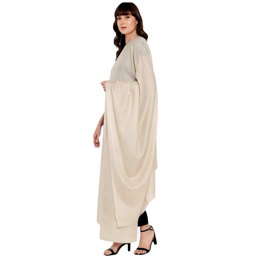 NOU! Sal de Dimensiuni Mari tesut din 100% Lana cu textura superfina (Australian Merino Wool) Ivory Beige -> Cod: MERINO08 - sal din merinos