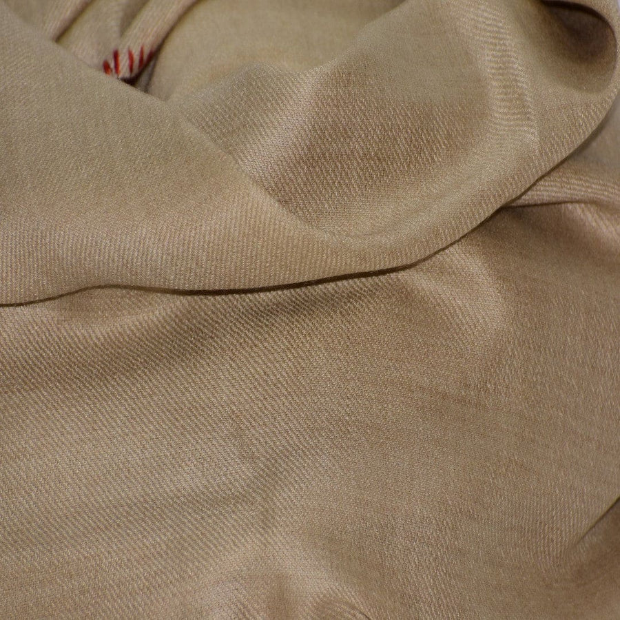 NOU! Sal de Dimensiuni Mari tesut din 100% Lana cu textura ultrafina (Australian Merino Wool) & Broderie Manuala - Natural Greige - sal din