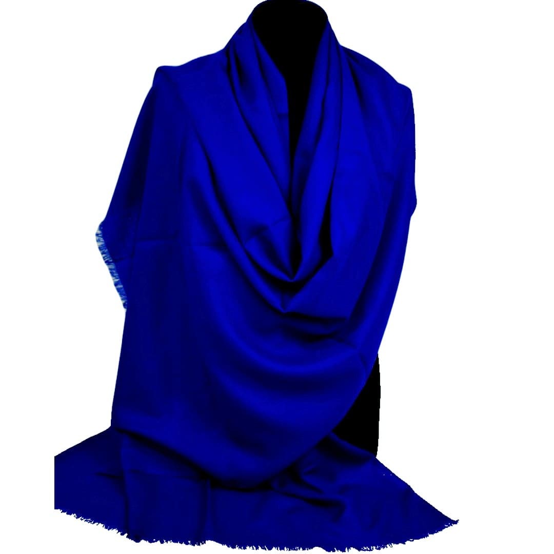 NOU! Sal Premium confectionat din Lana Cashmere - Prussian Blue - CASH02 - sal din cashmere