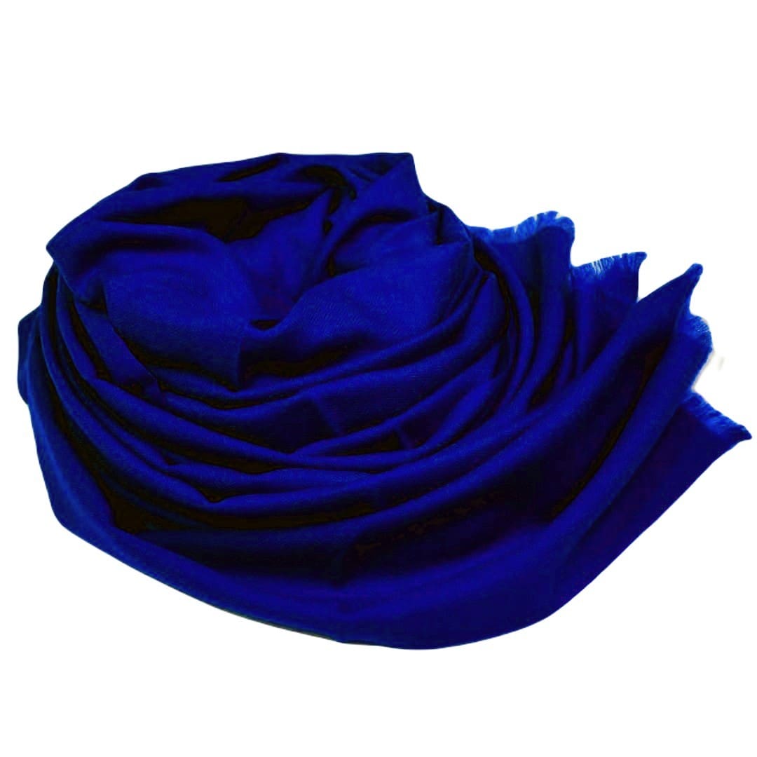 NOU! Sal Premium confectionat din Lana Cashmere - Prussian Blue - CASH02 - sal din cashmere