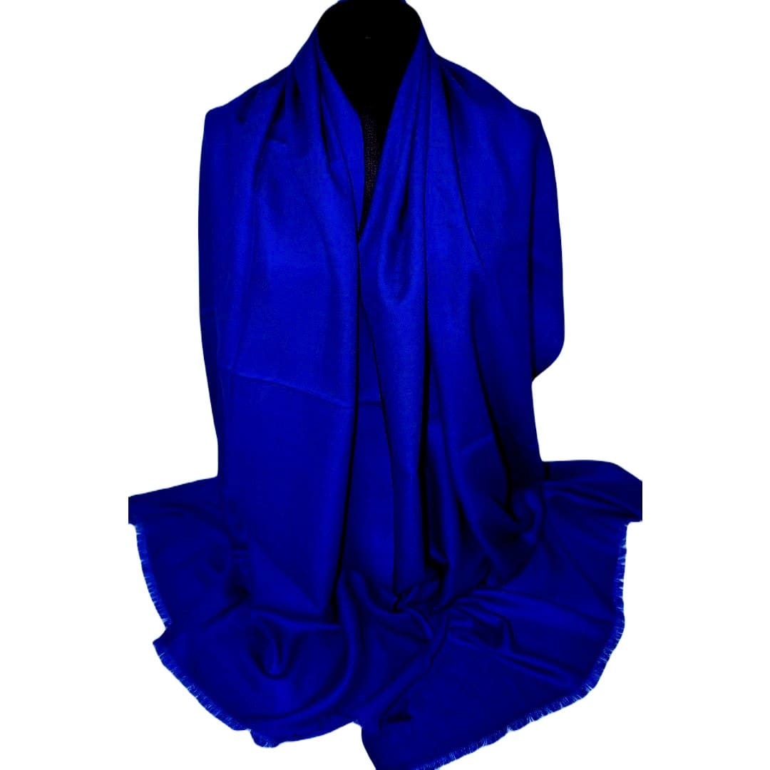 NOU! Sal Premium confectionat din Lana Cashmere - Prussian Blue - CASH02 - sal din cashmere