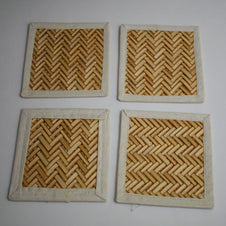 NOU! SET Suport Pahare (coaster) lucrate manual din nuiele de Trestie de zahar - SET de 4 Suporturi pentru pahare - suport pahar