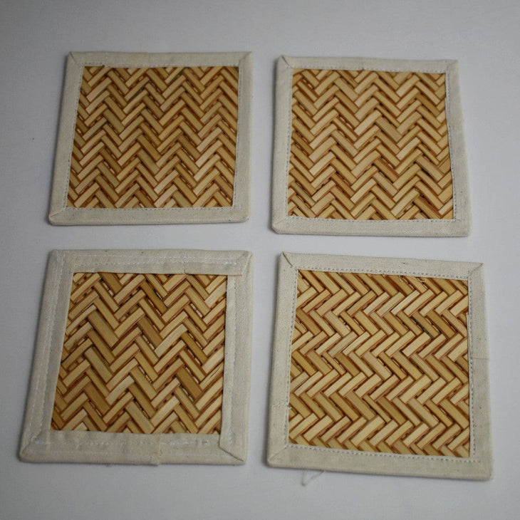 NOU! SET Suport Pahare (coaster) lucrate manual din nuiele de Trestie de zahar - SET de 4 Suporturi pentru pahare - suport pahar