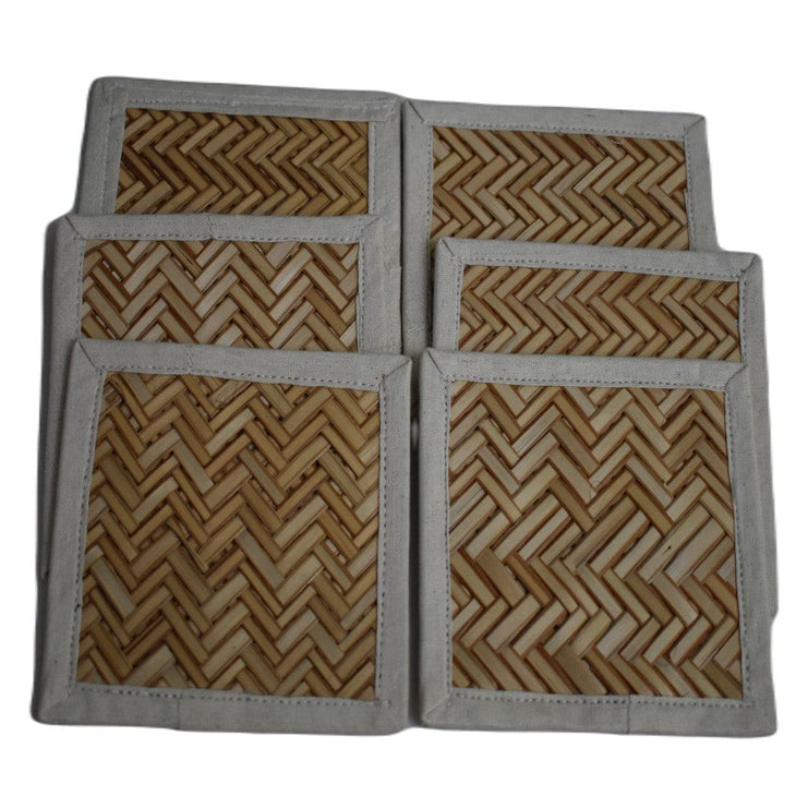 NOU! SET Suport Pahare (coaster) lucrate manual din nuiele de Trestie de zahar - SET de 6 Suporturi pentru pahare - suport pahar